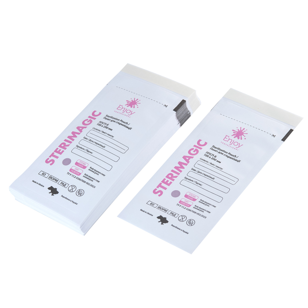 Пакет для стерилізації паперовий білий ППСП-Б 100Х200 мм (100 шт/пак)"Enjoy-professional" - "SteriMagiс"